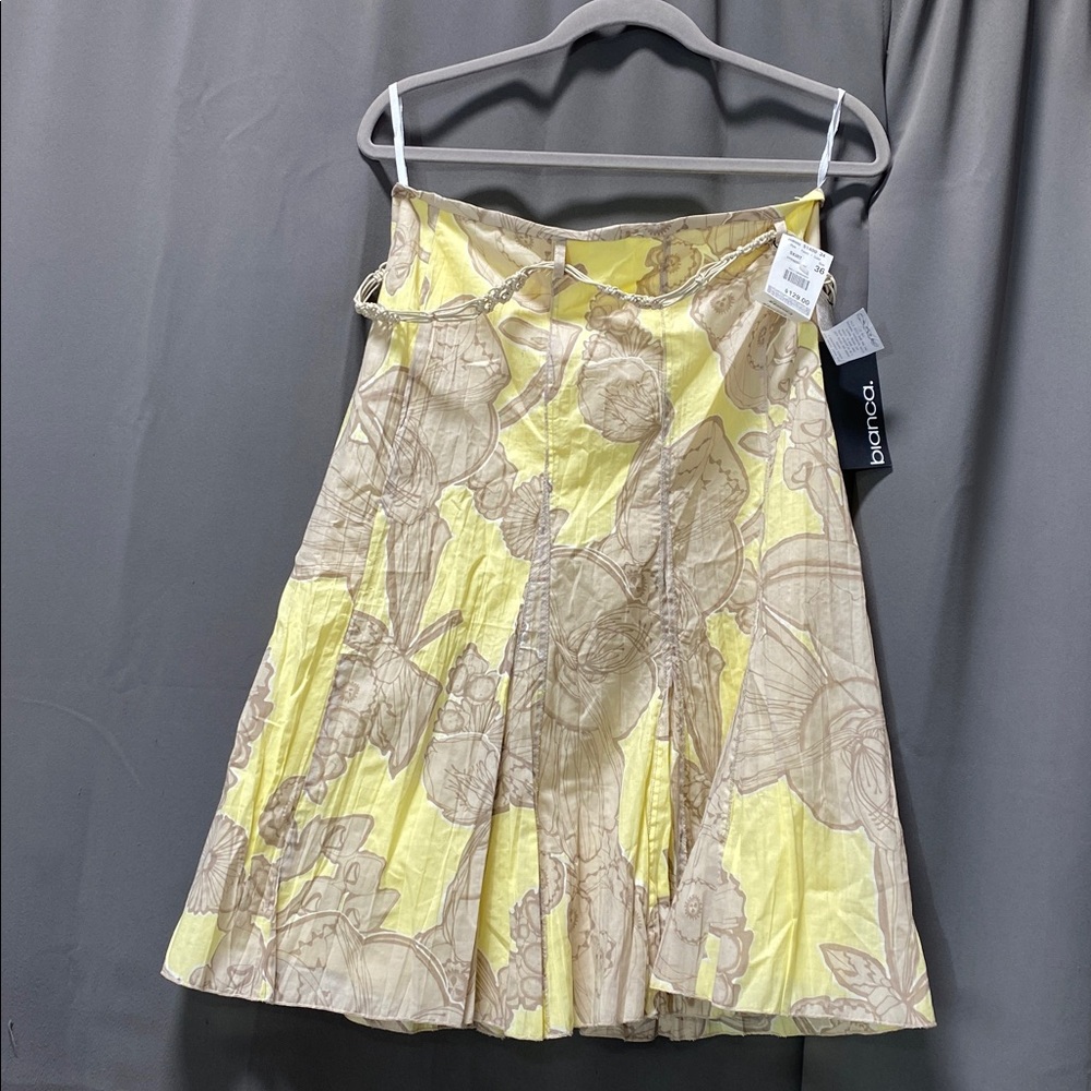 Bianca Beige and Brown Patterned Midi Skirt - Size 36